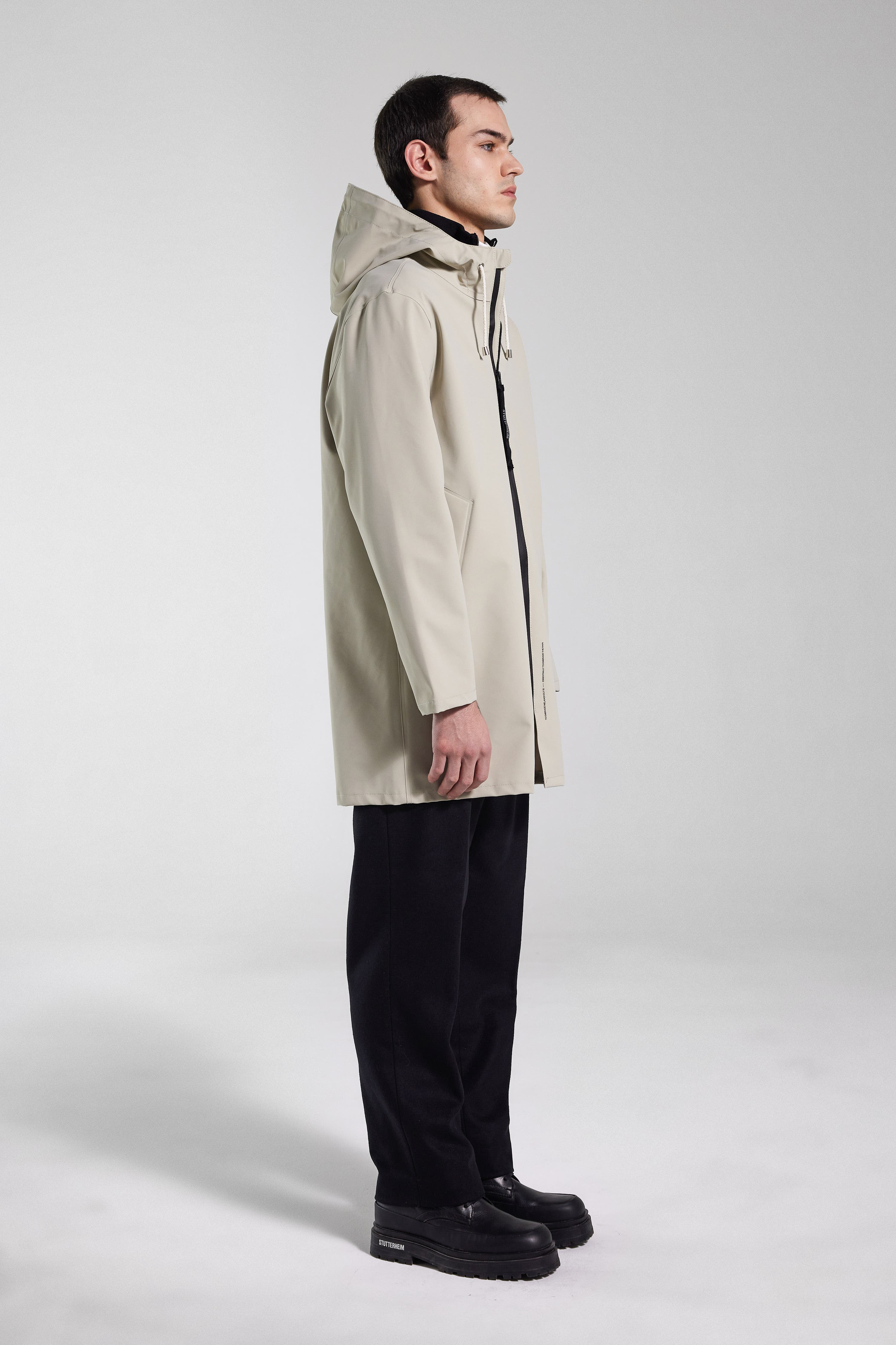 Stutterheim Stockholm Lightweight Zip Matte Raincoat in Pelican at Nordstrom - 3
