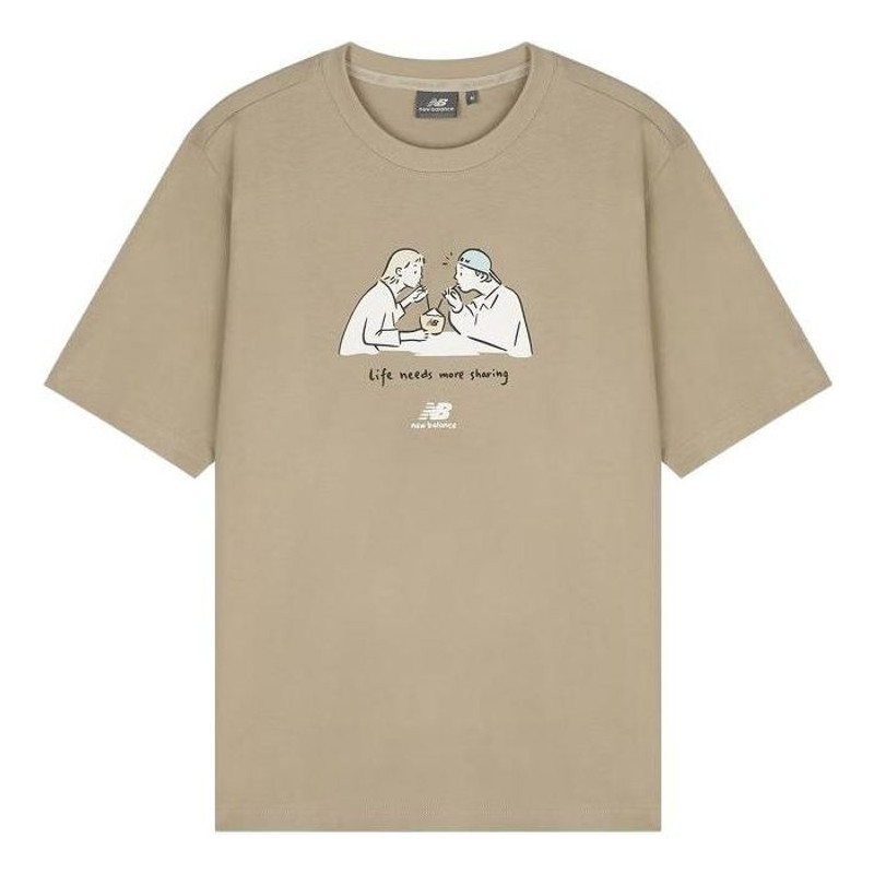 New Balance Graphic Print Tee 'Beige White' 5ED26041-LBE - 1