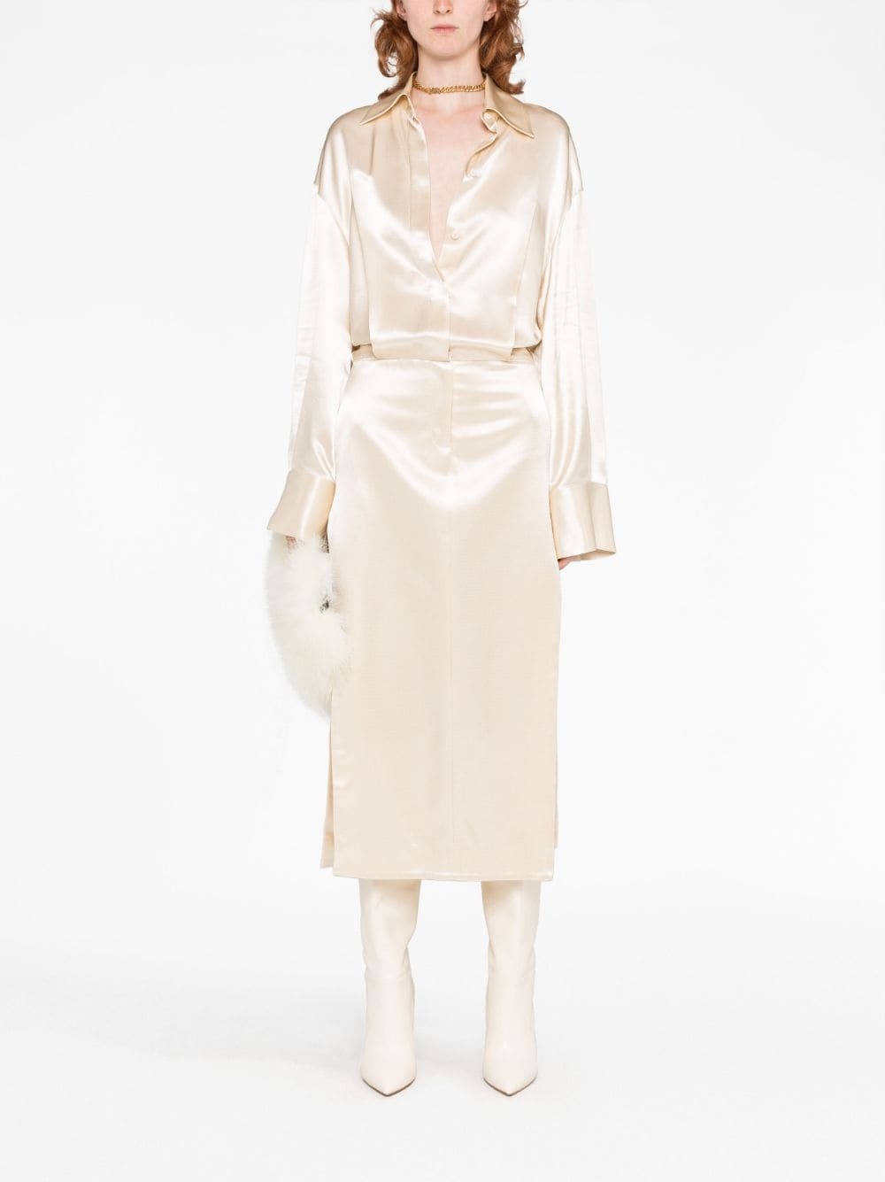 Charla satin shirtdress - 2