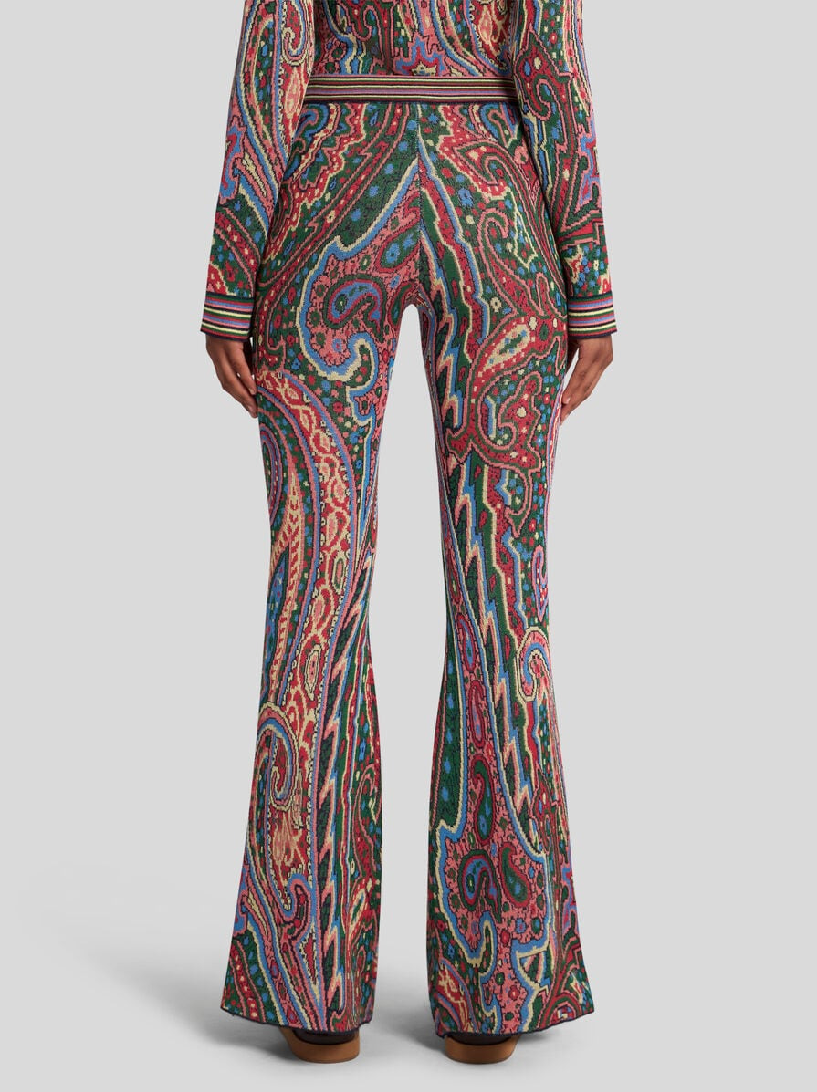 FLARED PAISLEY JACQUARD TROUSERS - 5