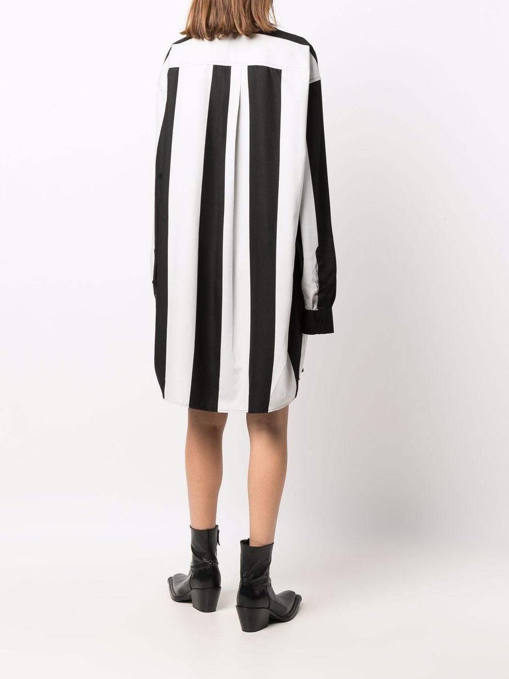 vertical-stripe shirt dress - 4