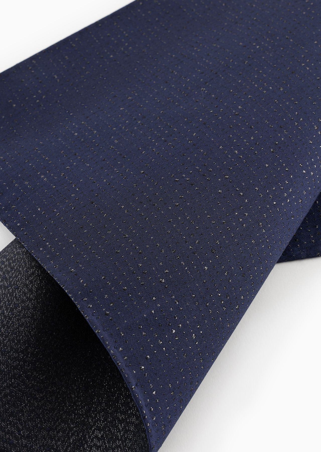 Silk blend pocket square with jacquard motif - 2