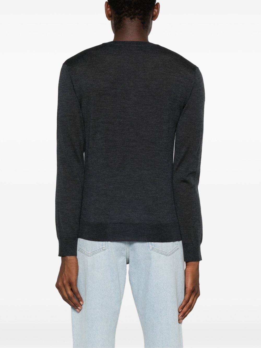 V-neck virgin-wool jumper - 4