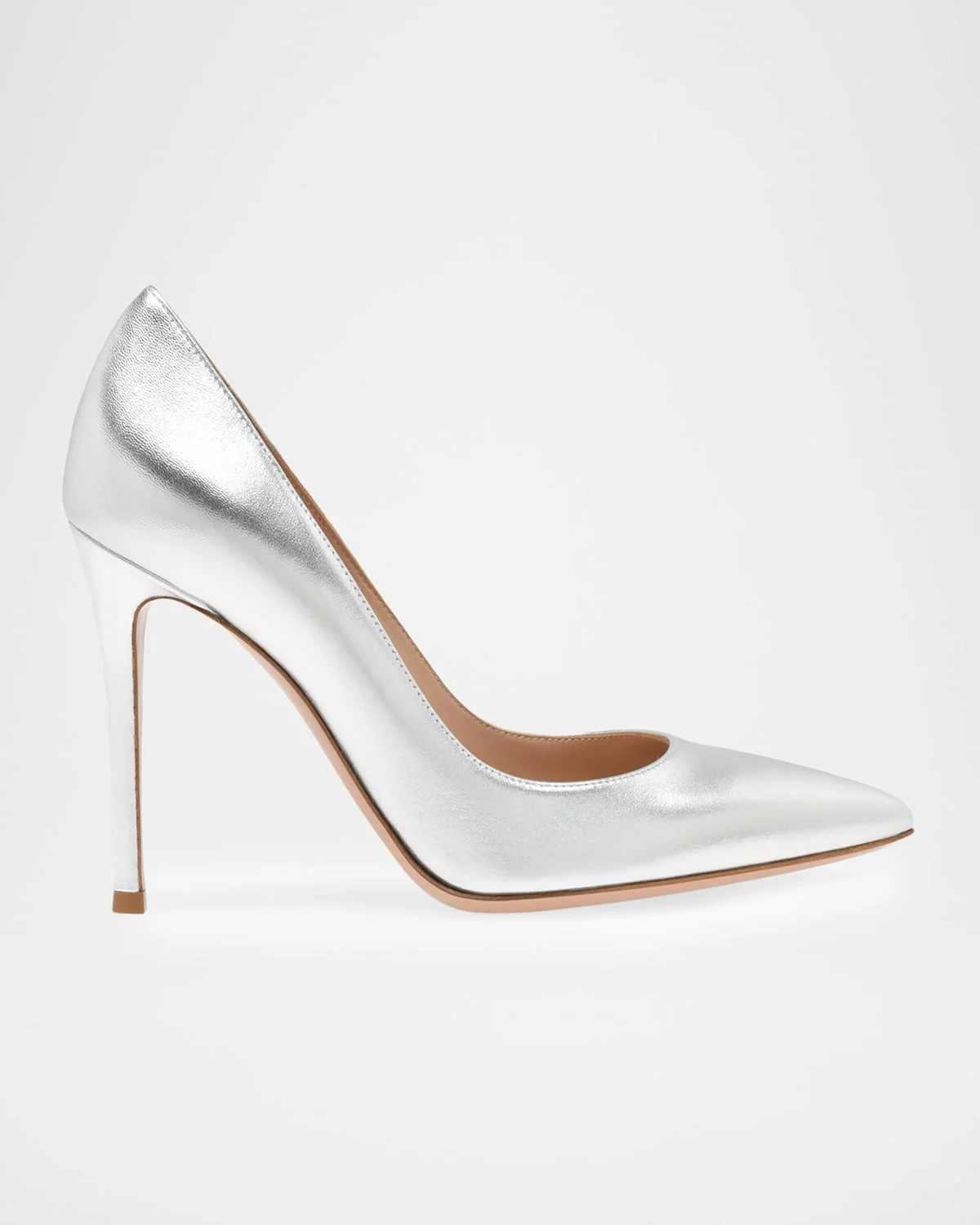105mm Gianvito Metallic Leather Pumps - 1