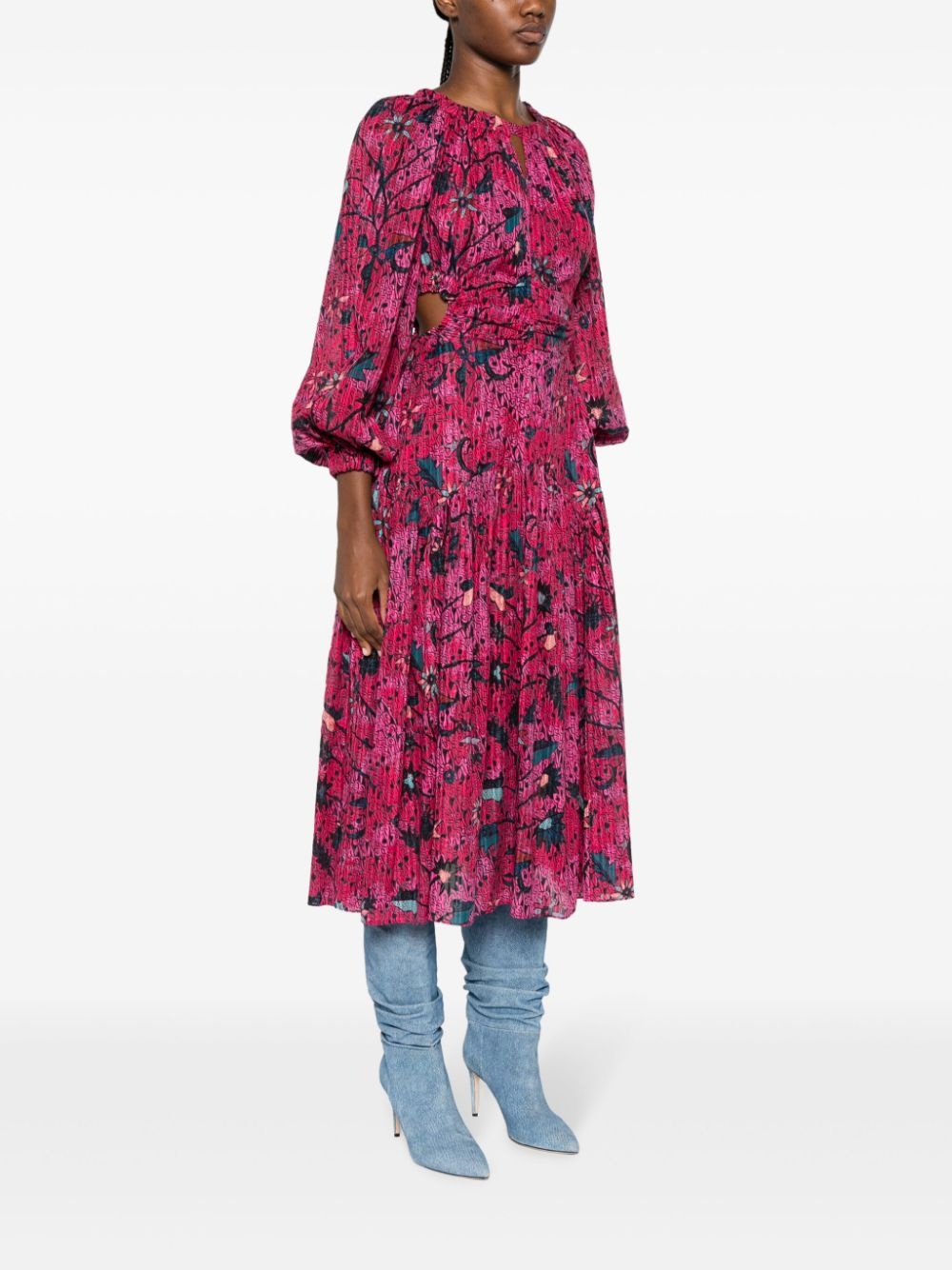 Helia floral-print midi dress - 3