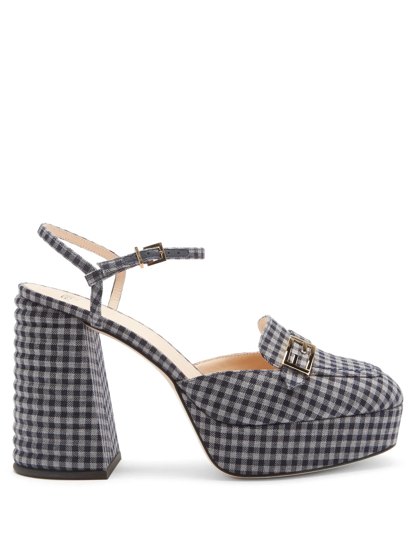 Promenade gingham cross-strap platform sandals - 1