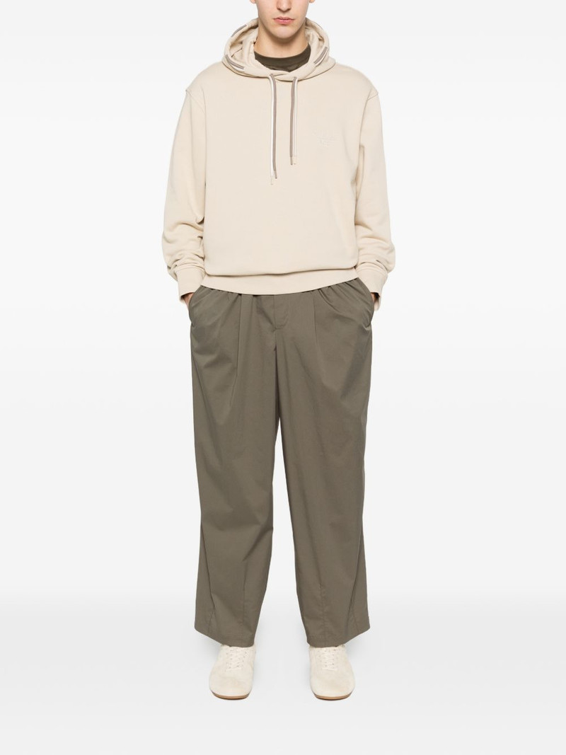 EMPORIO ARMANI logo-deail cotton hoodie outlook