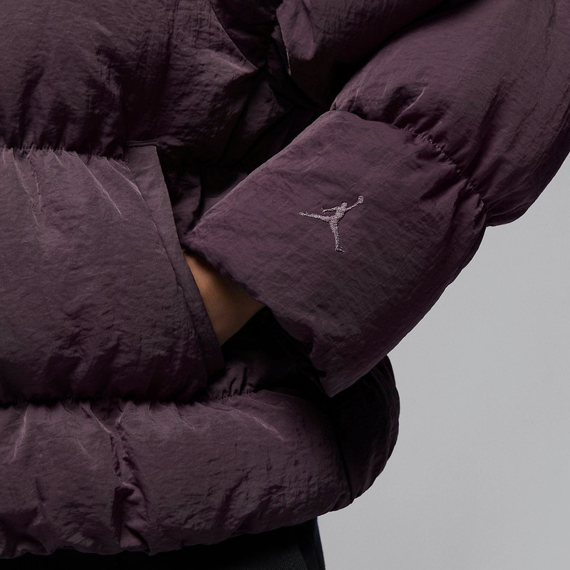 Jordan (WMNS) Air Jordan Cropped Puffer Jacket Coat 'Purple' FB5150-508 outlook