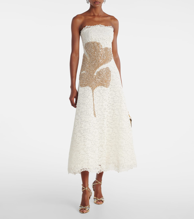 COSTARELLOS Hallis embellished lace cocktail dress outlook