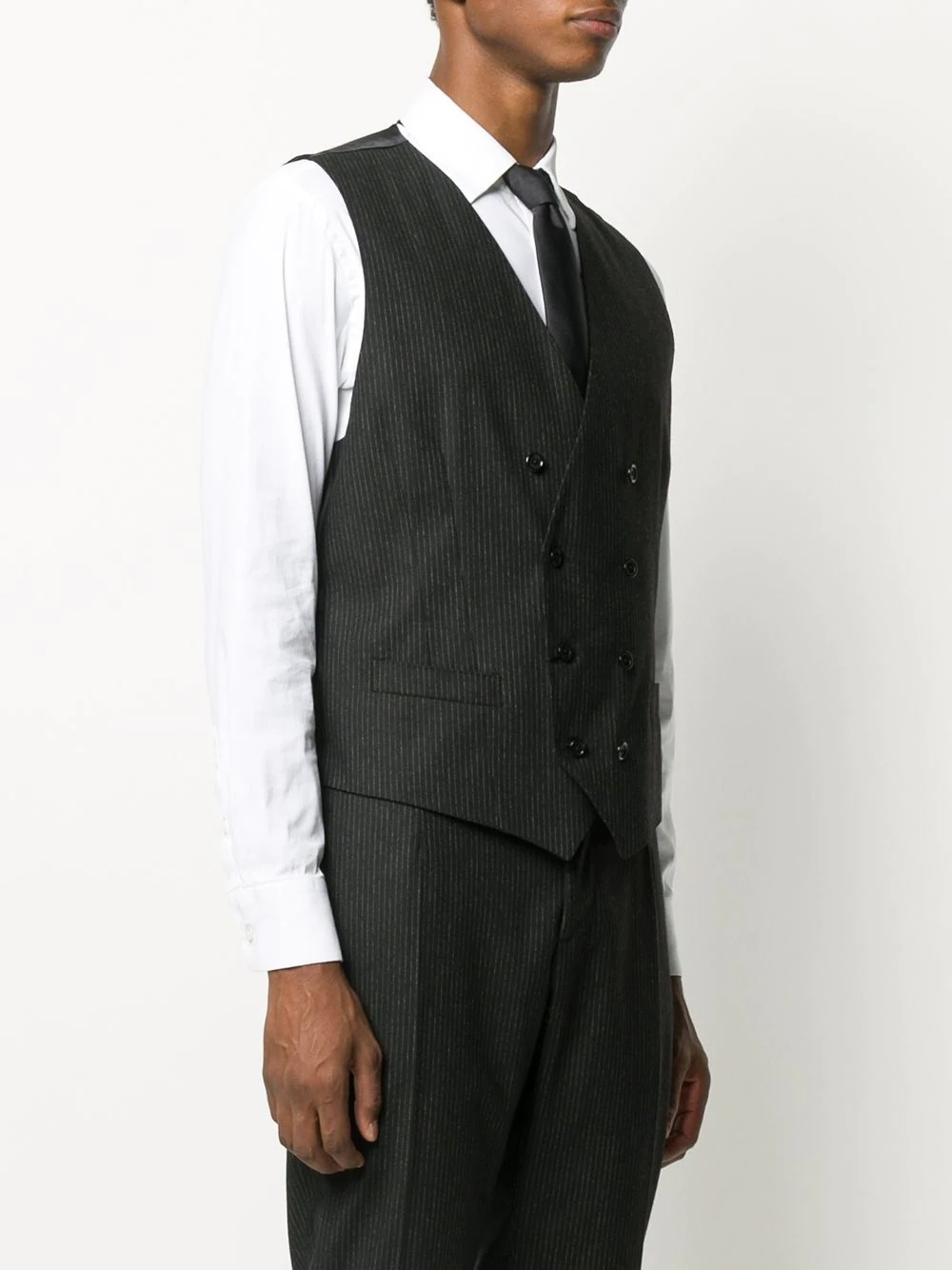 pinstripe double-breasted waistcoat - 3