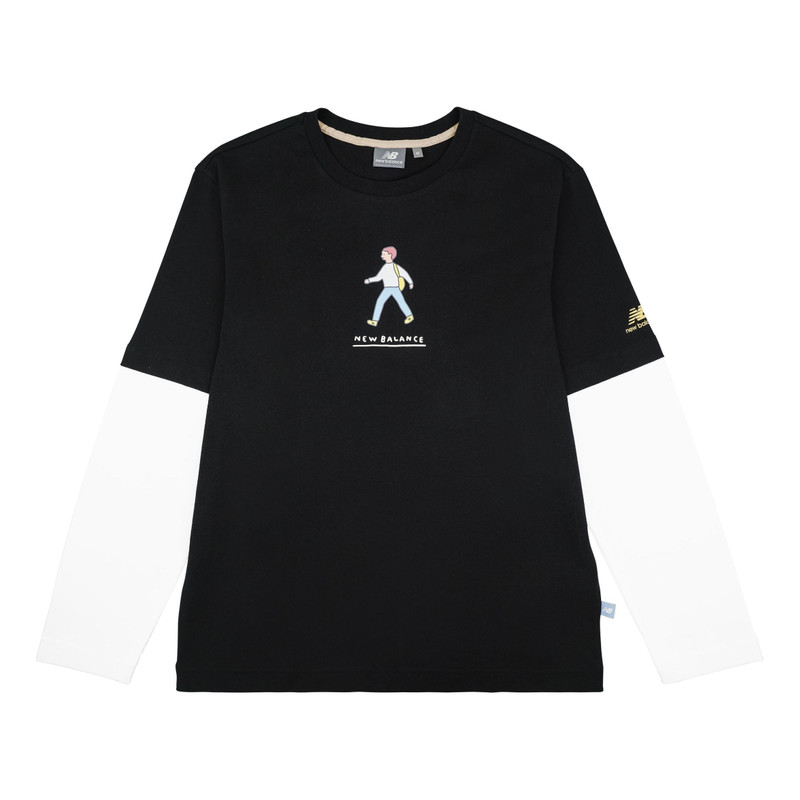 New Balance x Zero Per Zero Colorblock Long Sleeve Tee 'Black White' NDA47013-BK - 1