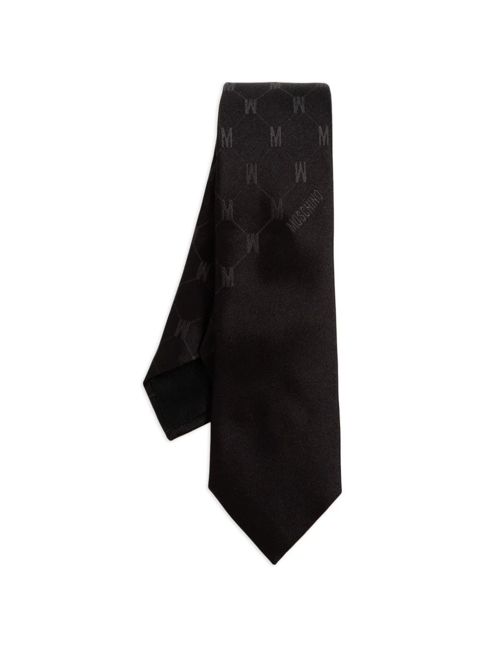 logo-jacquard silk tie - 1