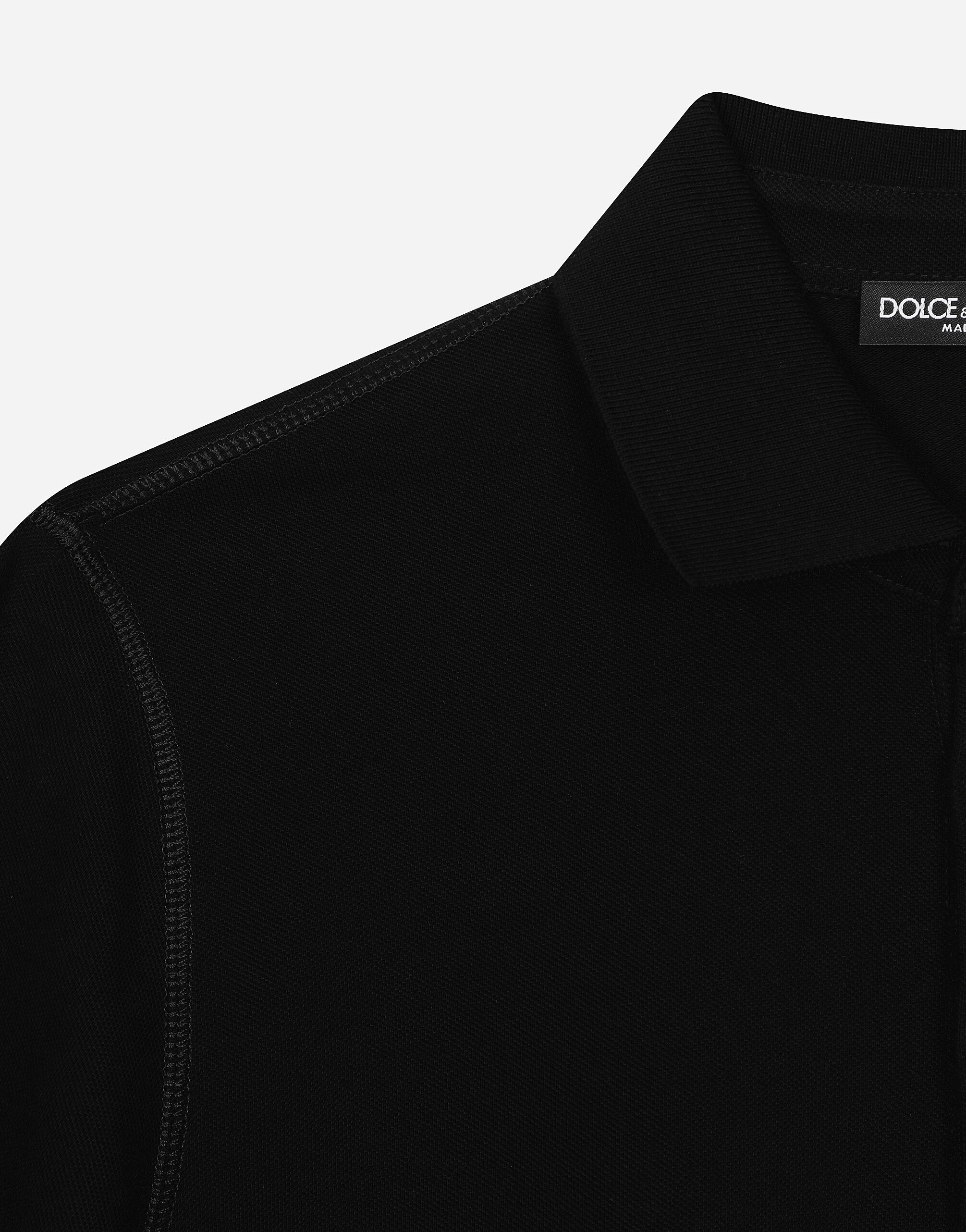 Cotton polo-shirt with DG logo embroidery - 6