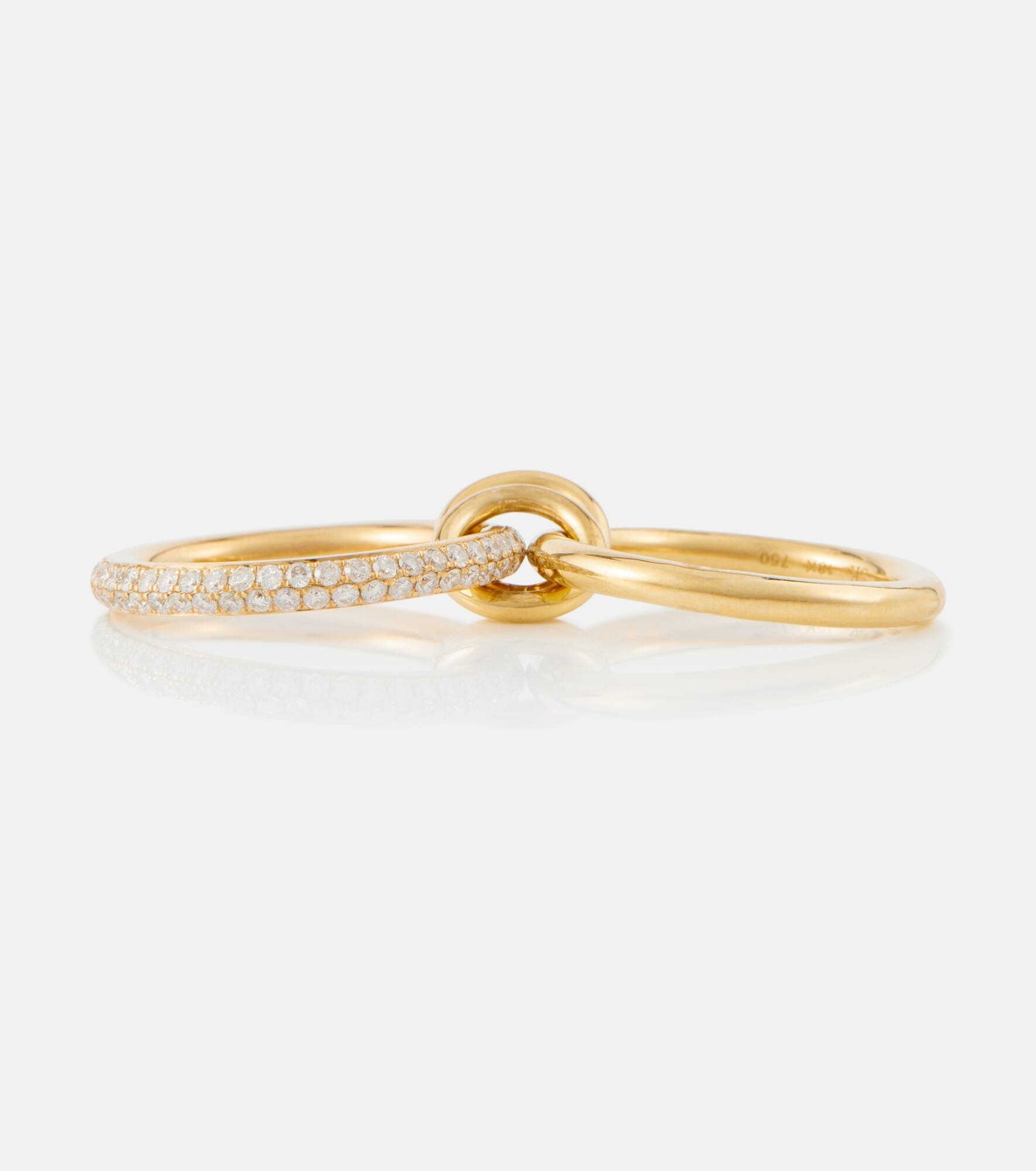 Virgo 18kt gold linked rings with white diamonds - 4