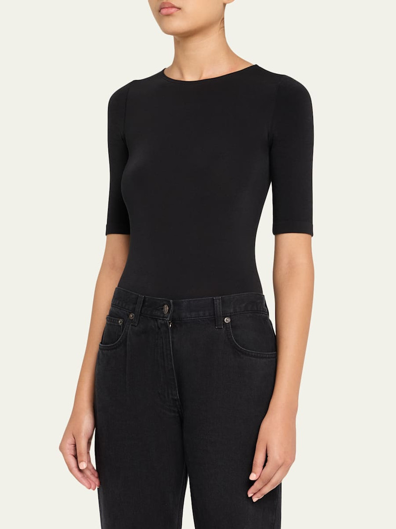 Wolford Bahamas Short-Sleeve Crewneck Bodysuit outlook