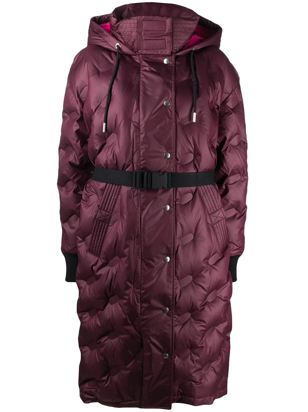 quilted hooded coat - 1