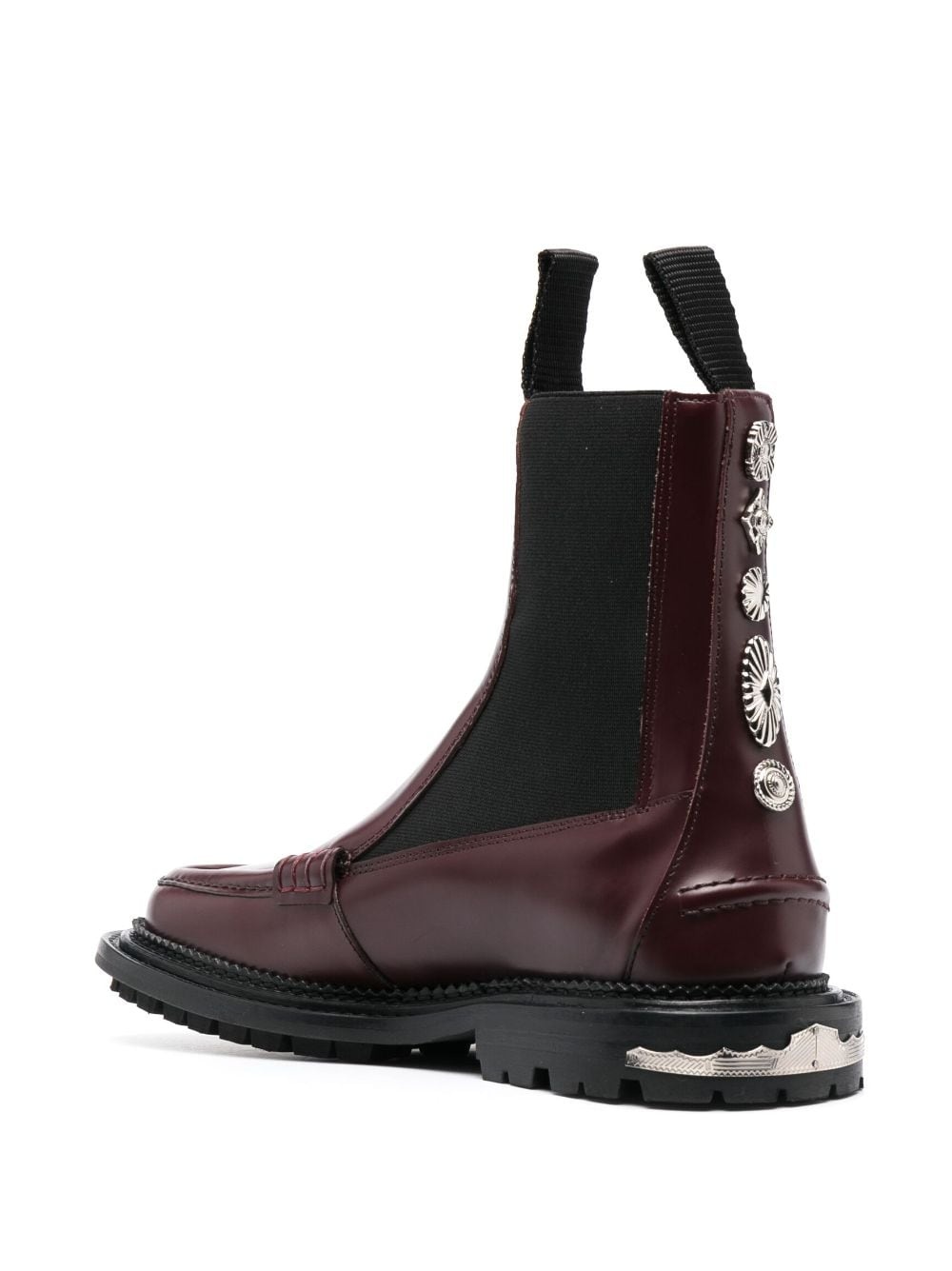 stud-embellished leather ankle boots - 3
