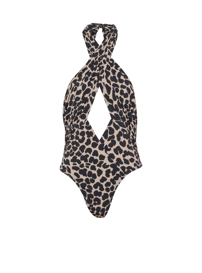One-piece leopard pattern swimsuit 1