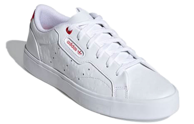 (WMNS) adidas Sleek 'Heart Embossed - White Scarlet' FZ1829 - 3