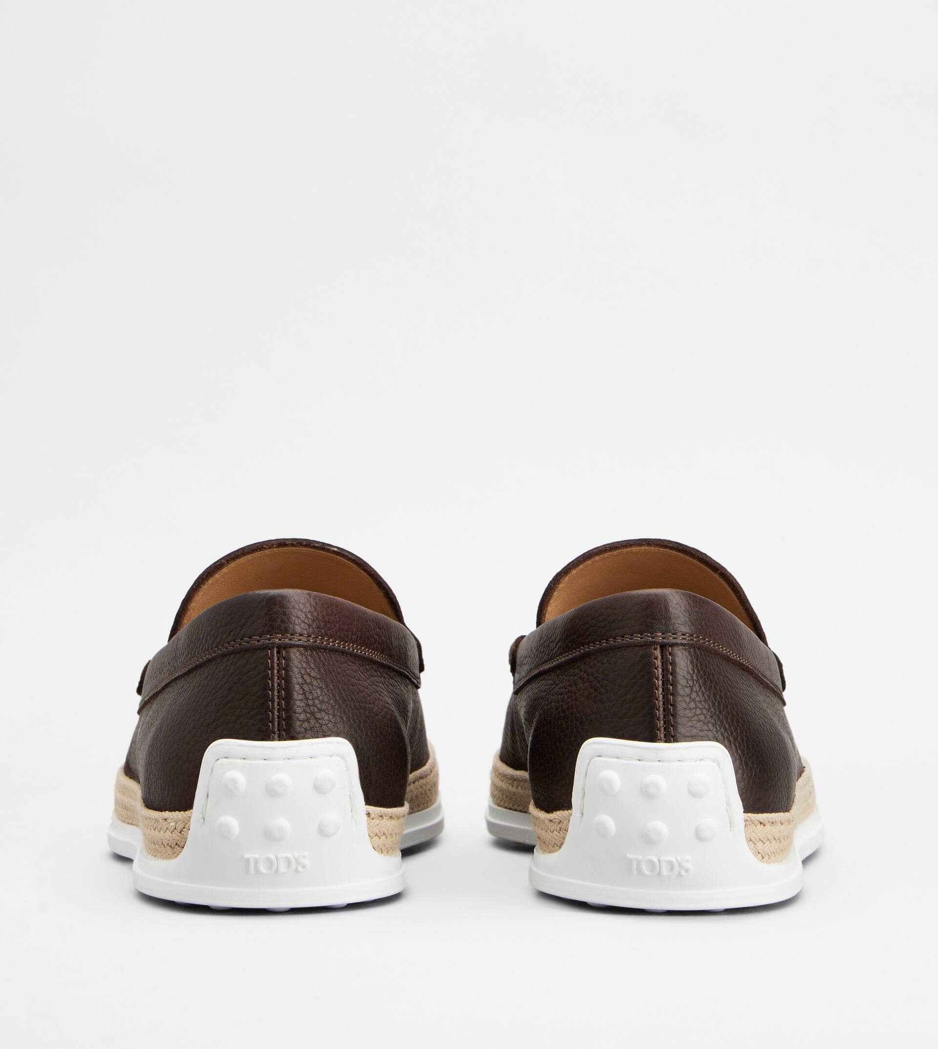 SLIPPER LOAFERS IN LEATHER - BROWN - 2