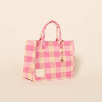 Sandro Checked fabric tote bag outlook