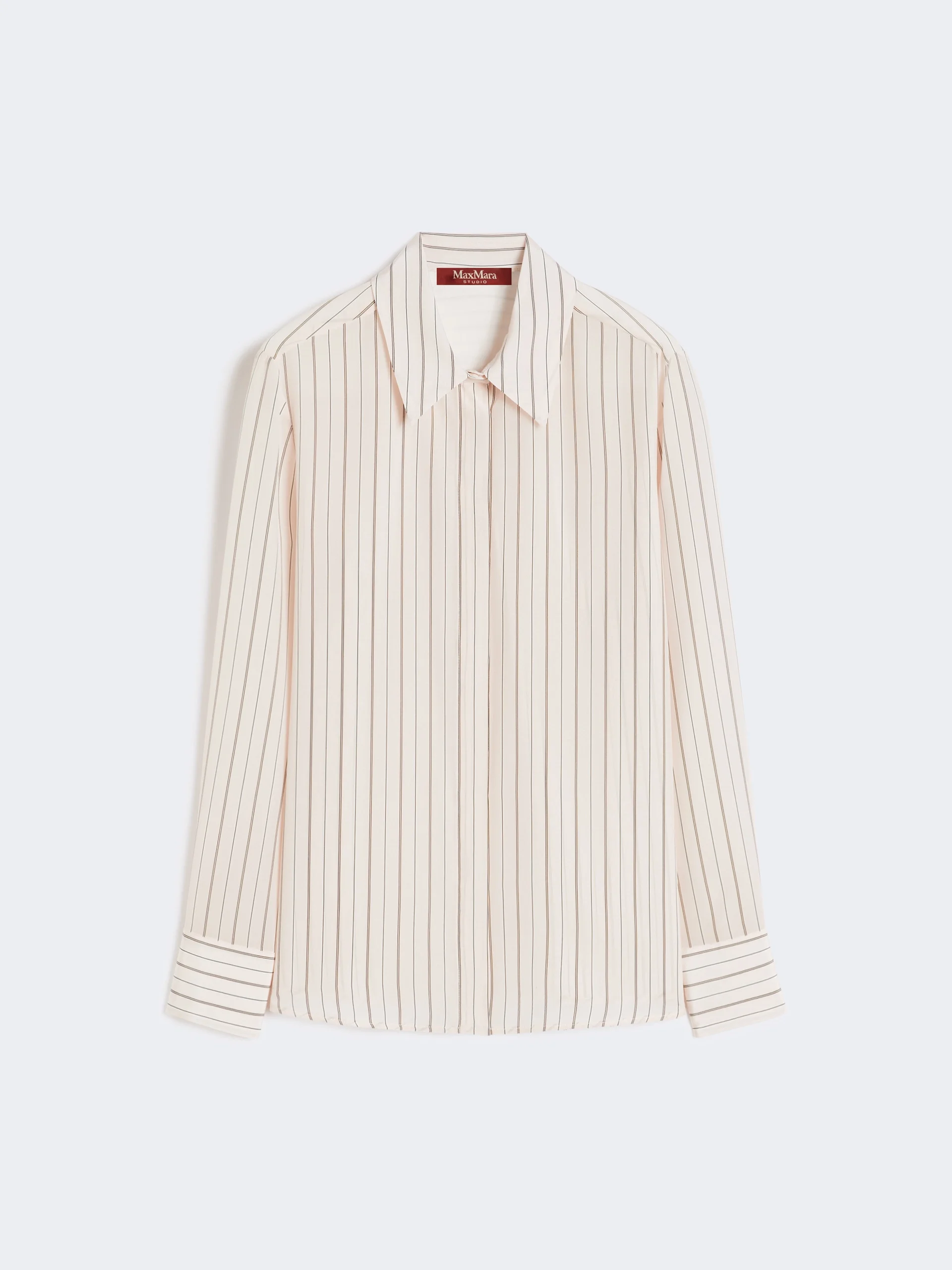 Printed crepe de chine shirt - PINK - 1