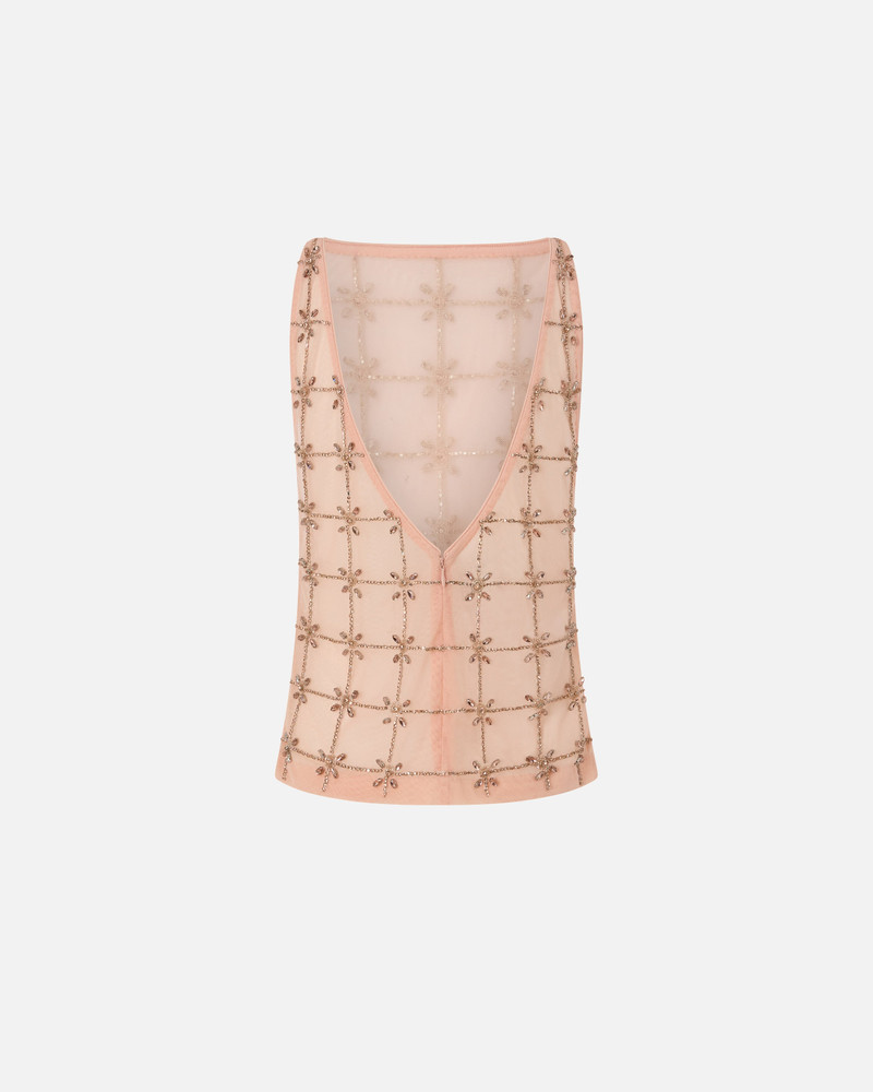 PINKO SLEEVELESS TULLE TOP WITH CRYSTALS outlook