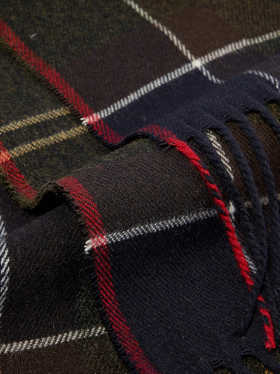 Barbour Galingale tartan-pattern knitted scarf outlook