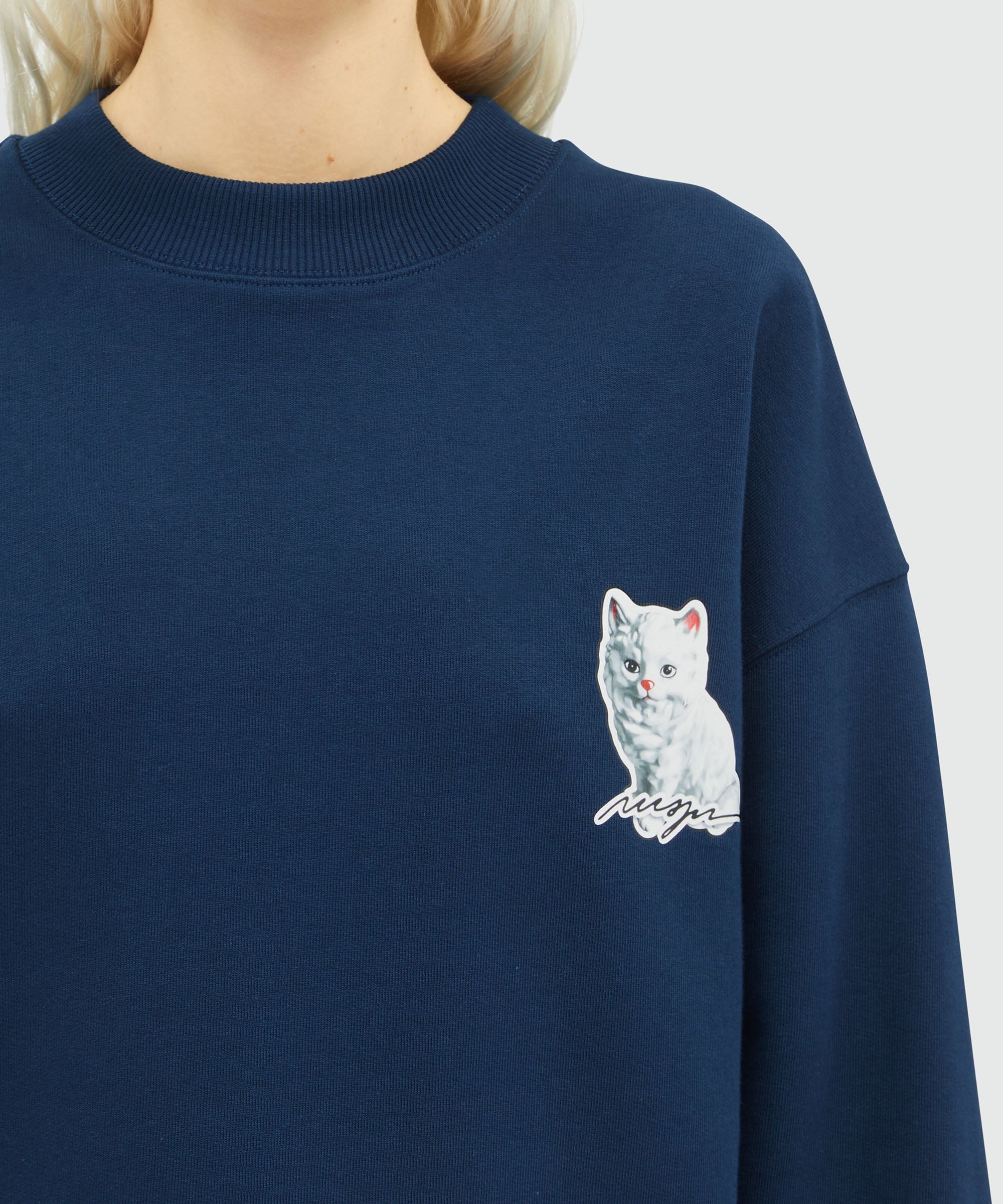 Jersey sweatshirt with Kitten print - 5