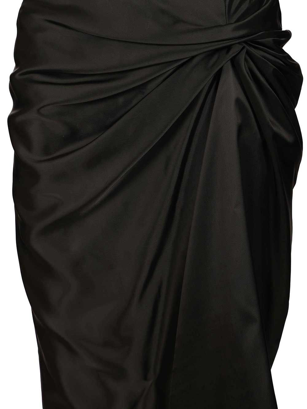 Draped Skirt Skirts Black - 4
