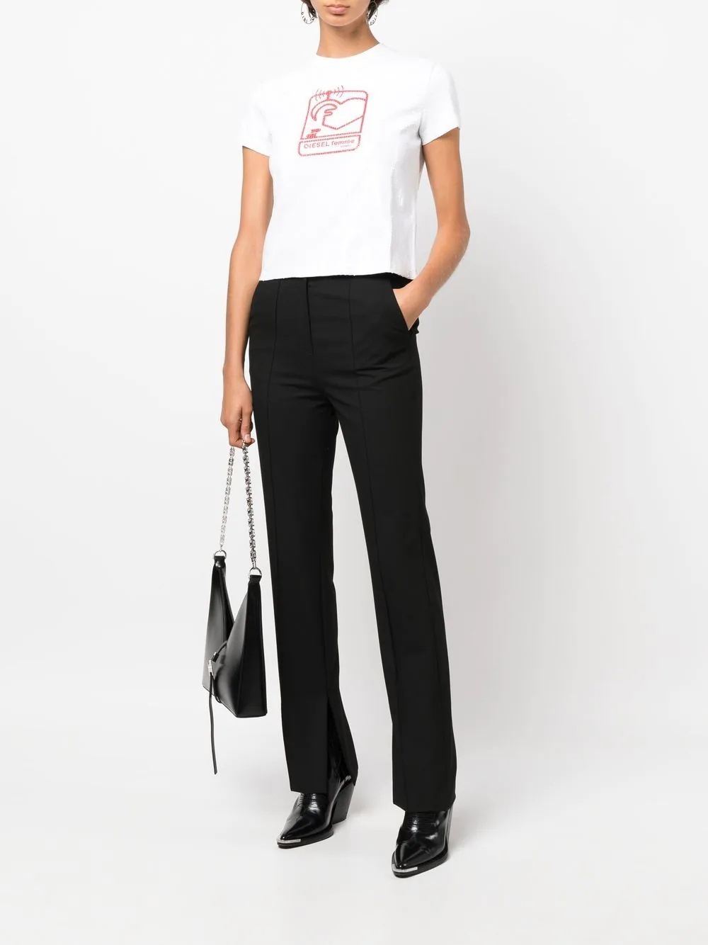sequin-embellished logo-print T-shirt - 2