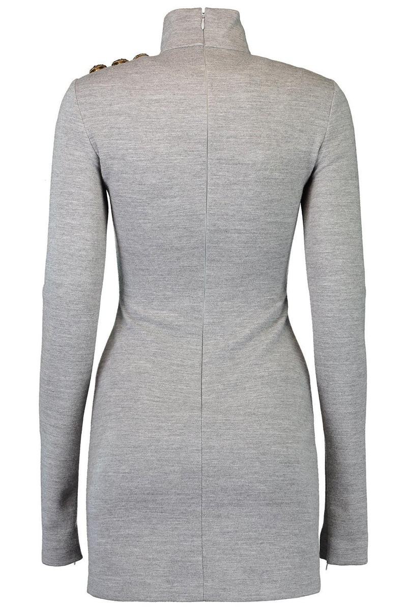 Balmain Long Sleeve Button Short Dress outlook