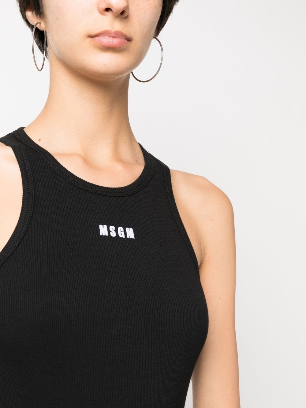 embroidered-logo tank top - 5