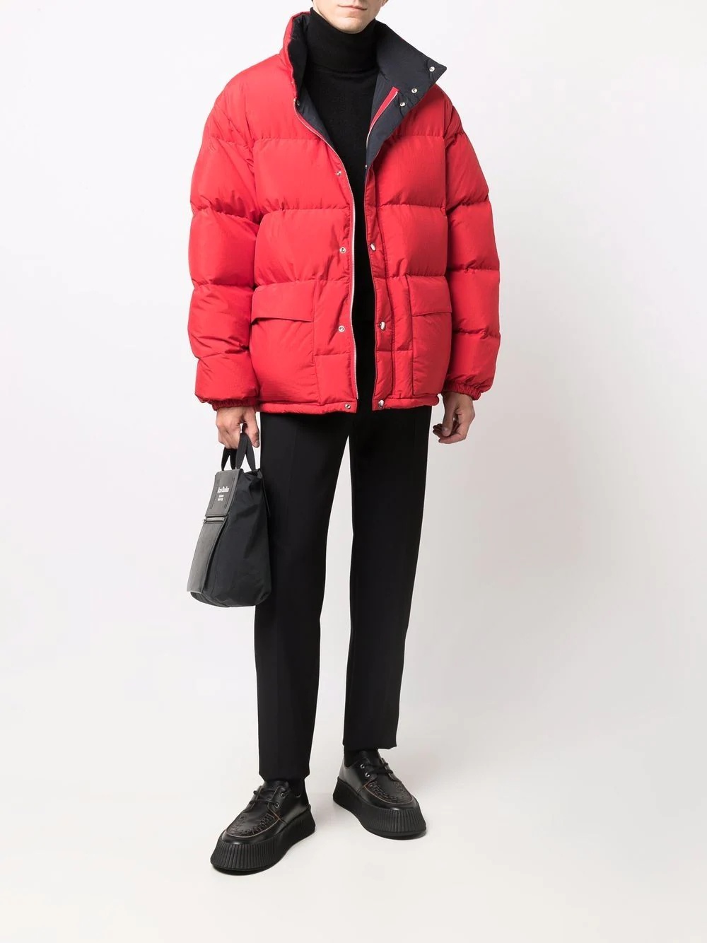 press-stud puffer coat - 2