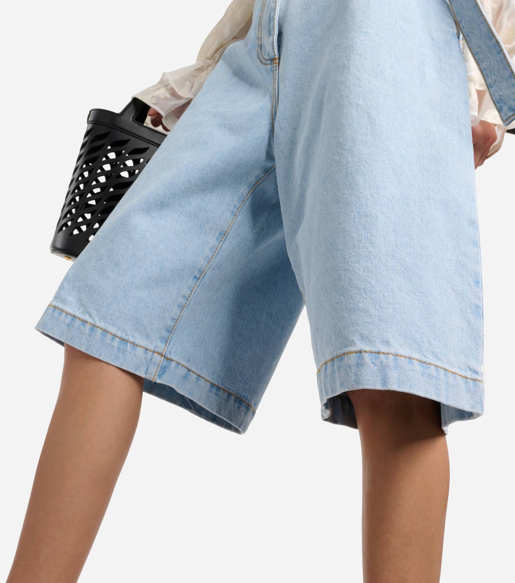 Embroidered denim shorts - 5