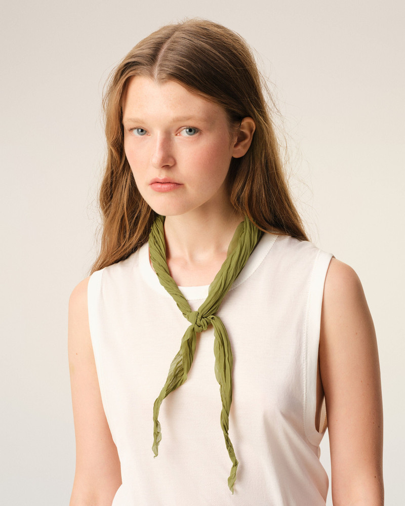 AMI Paris GREEN POLYESTER CRUMPLED GAVROCHE outlook