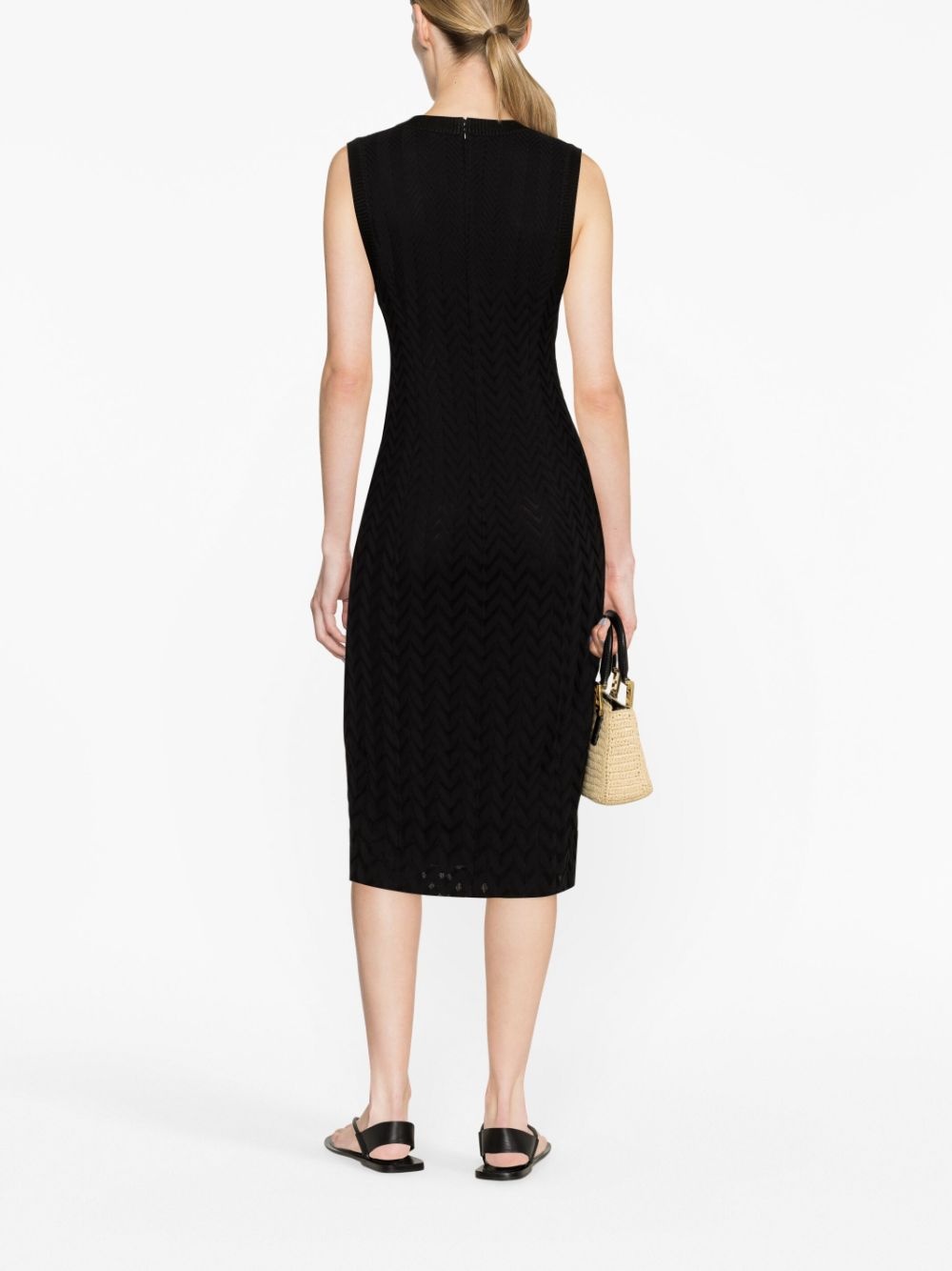 zigzag-knit midi dress - 3