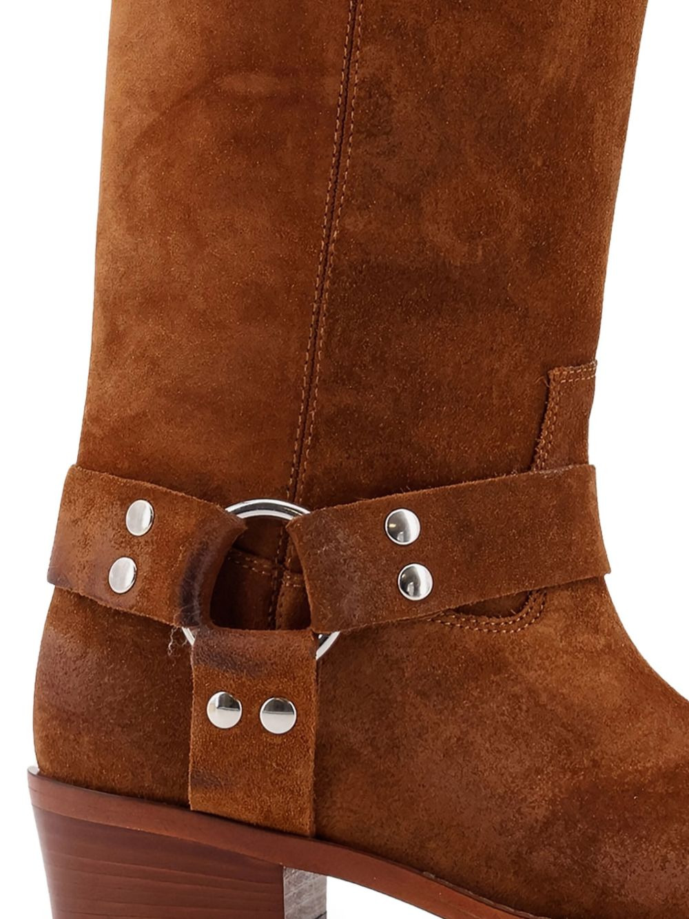 ring-detail suede knee-high boots - 2