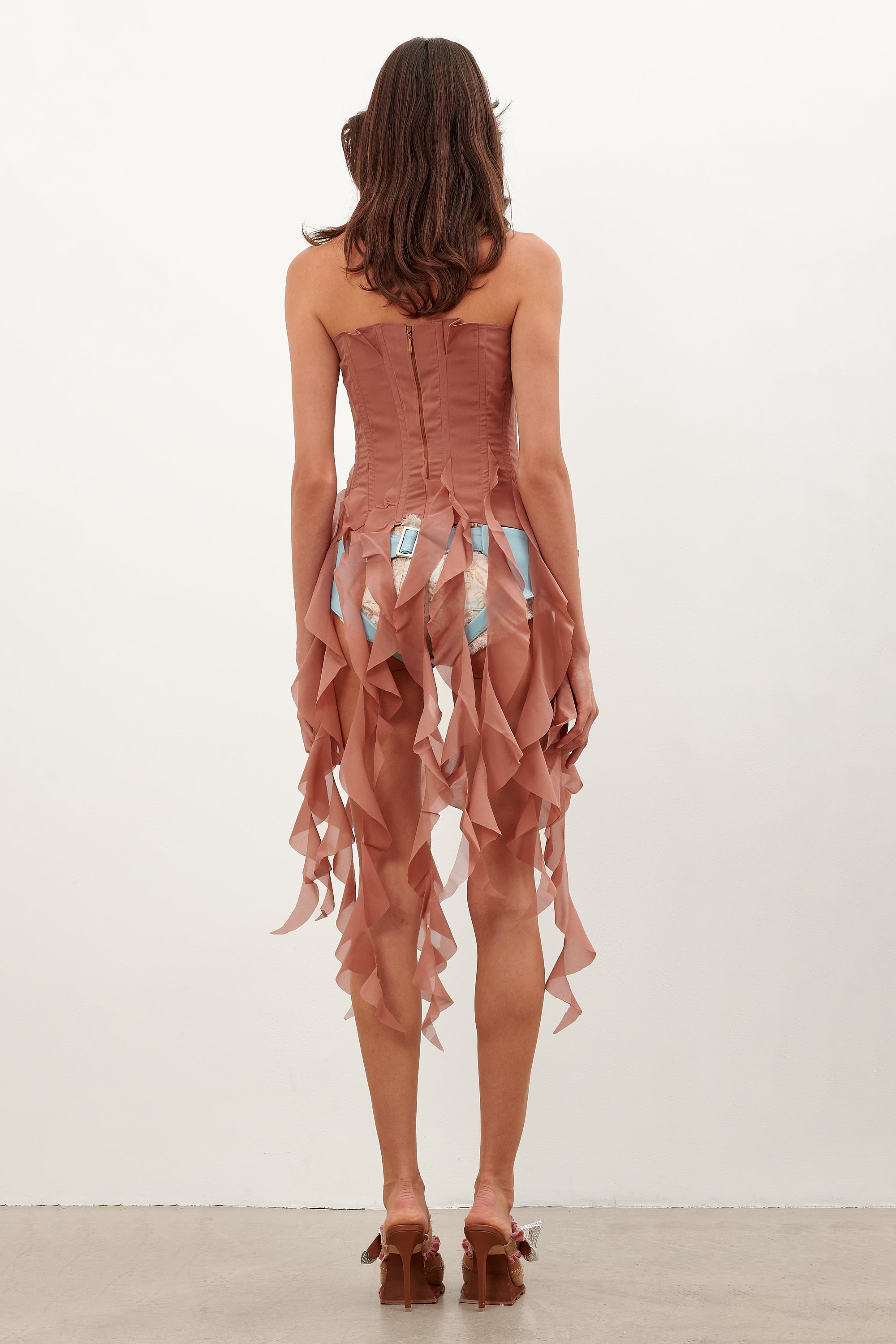 CHIFFON CALAMITY CORSET TERRACOTTA - 4