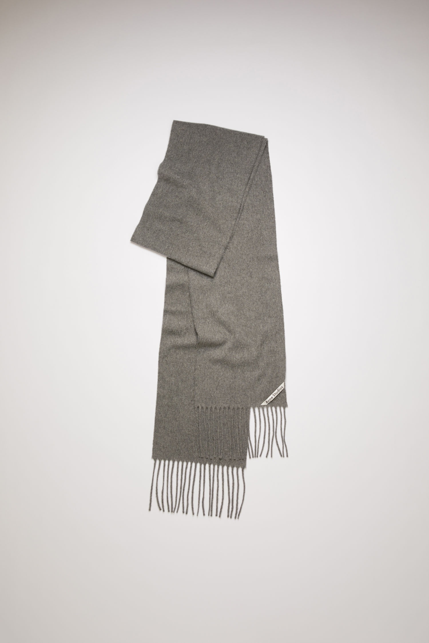 Skinny wool scarf grey melange - 1