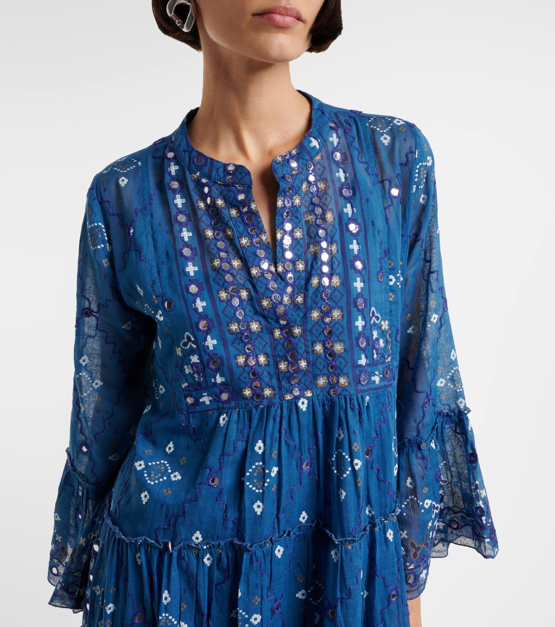 Printed cotton minidress - 4