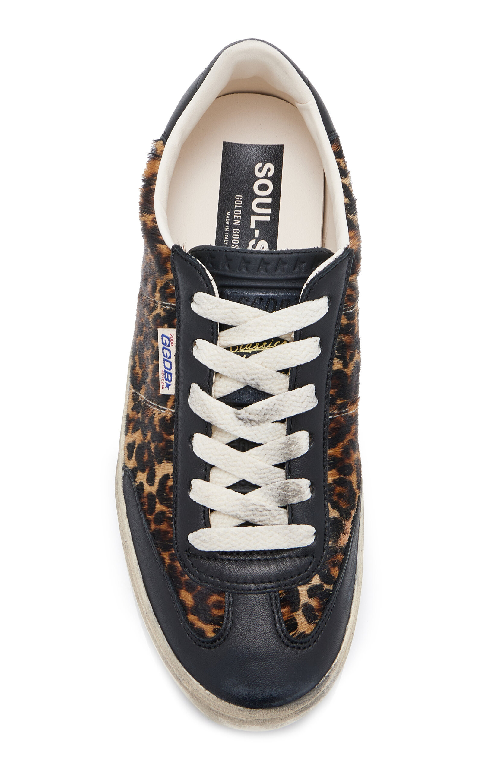 Soul-Star Leopard-Print Pony Hair Sneakers animal - 3