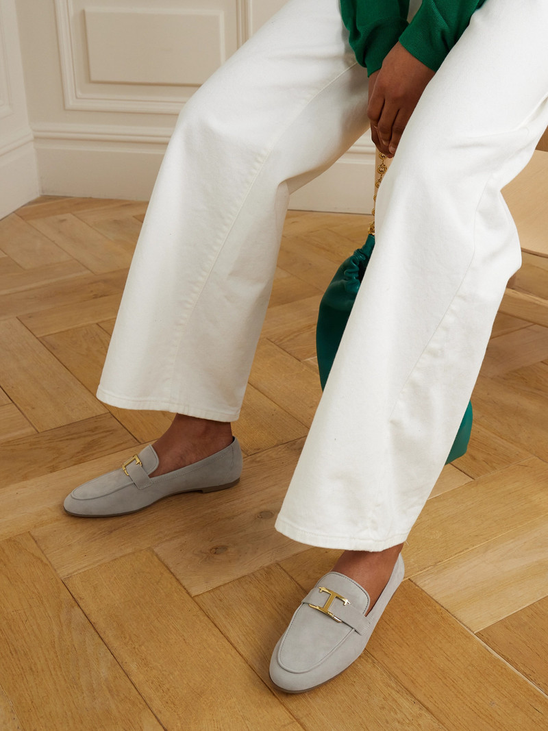 Tod's Embellished Nubuck Loafers outlook