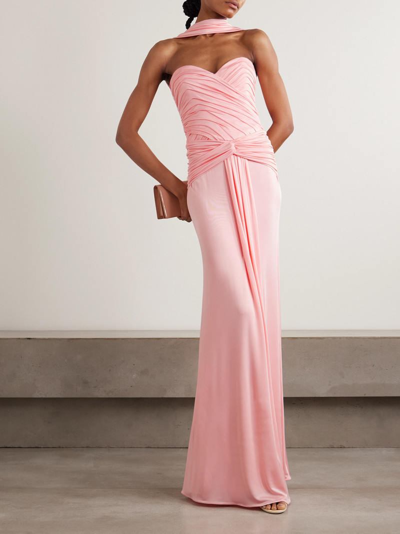 THE NEW ARRIVALS ILKYAZ OZEL Amanda Scarf-detailed Draped Jersey Gown outlook