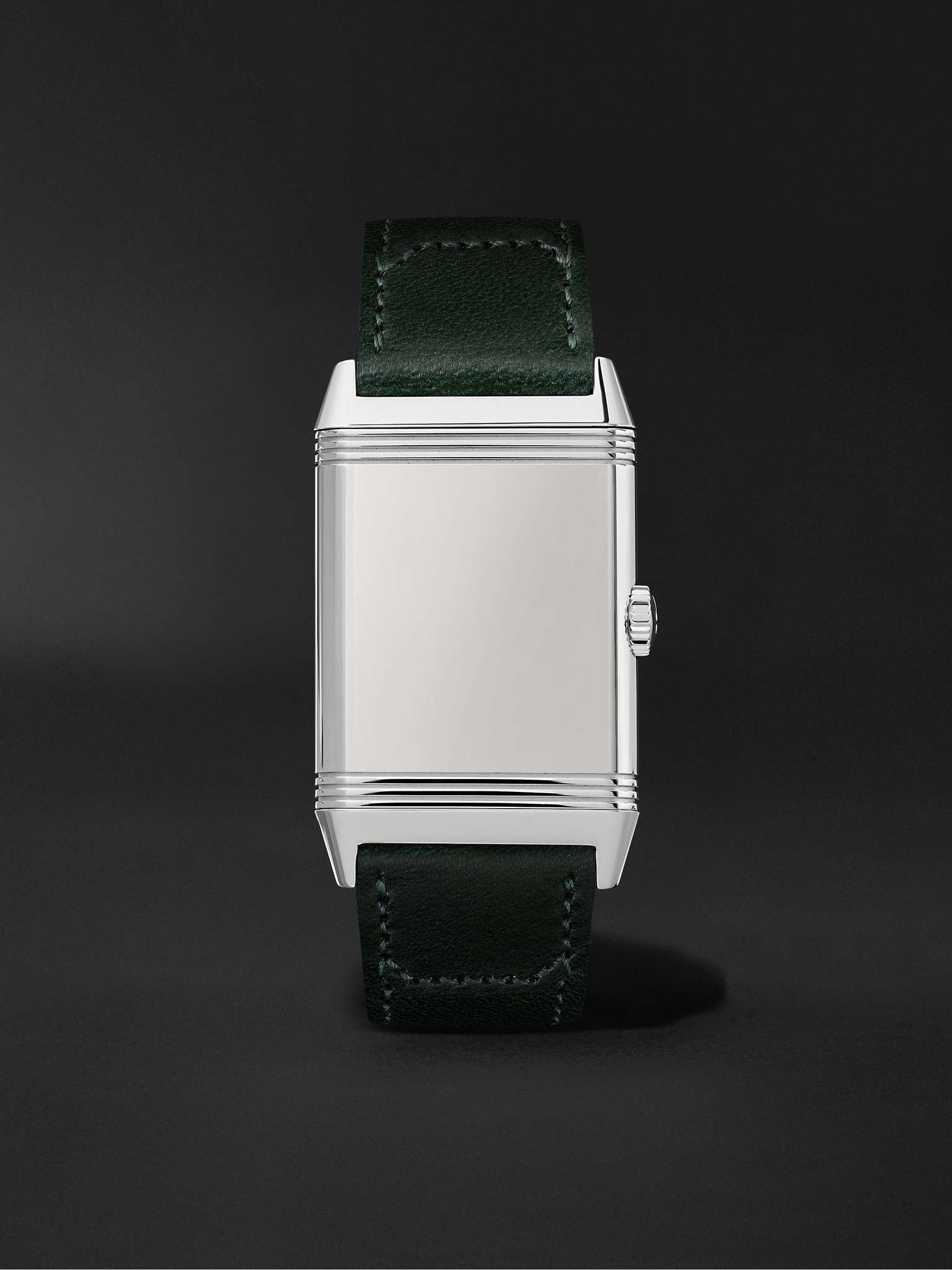 Reverso Tribute Small Seconds 27.4mm Steel and Leather Watch, Ref. No. Q3978430 - 9