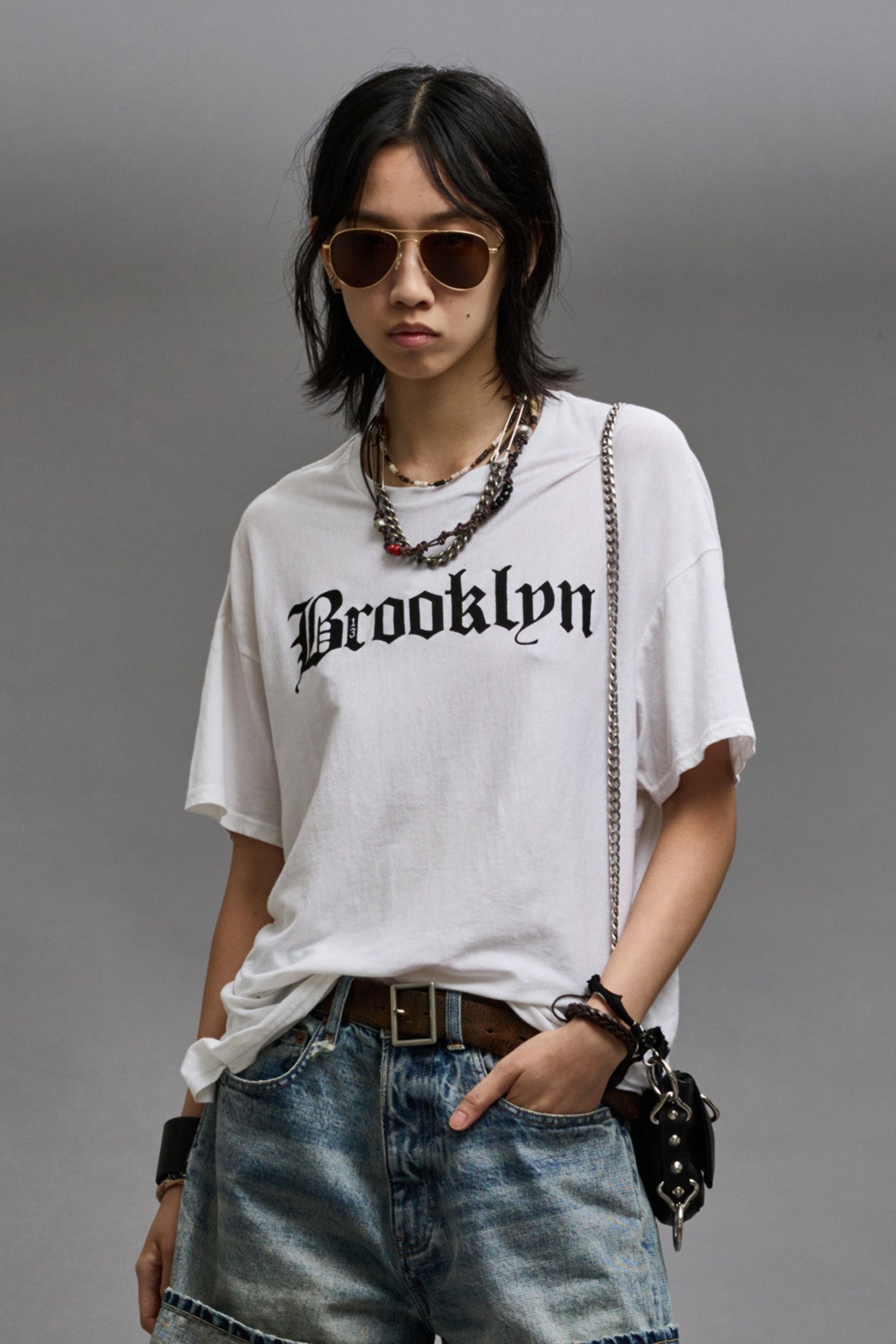 R13 BROOKLYN RELAXED T - ECRU - 1