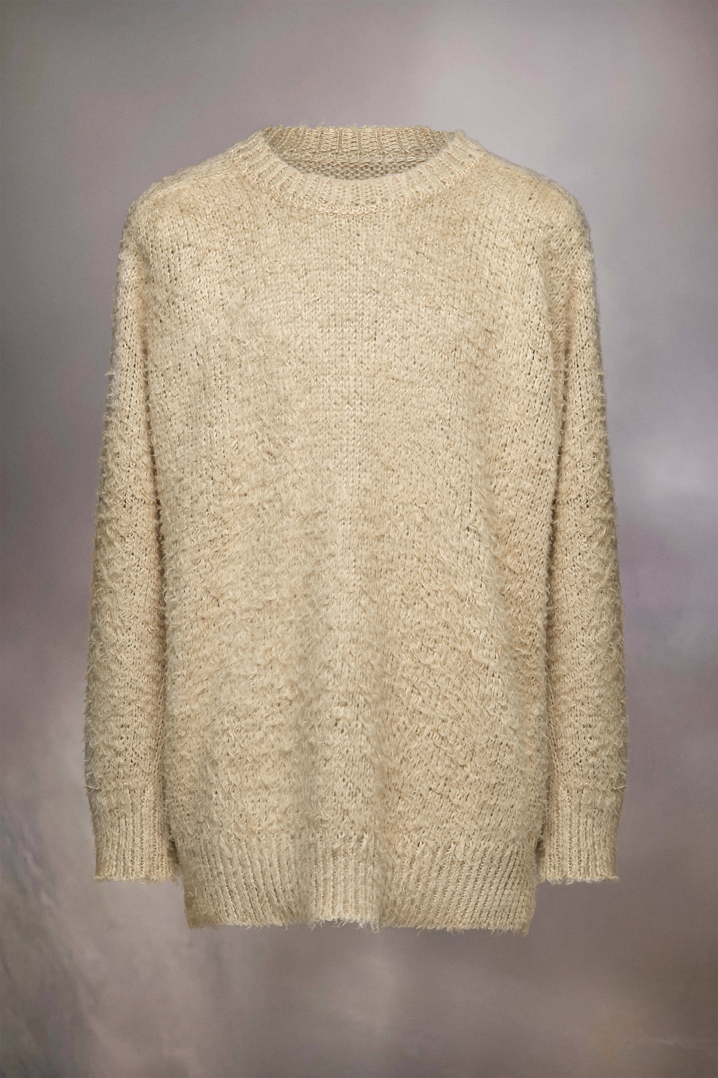 Brushed linen knit sweater - 2