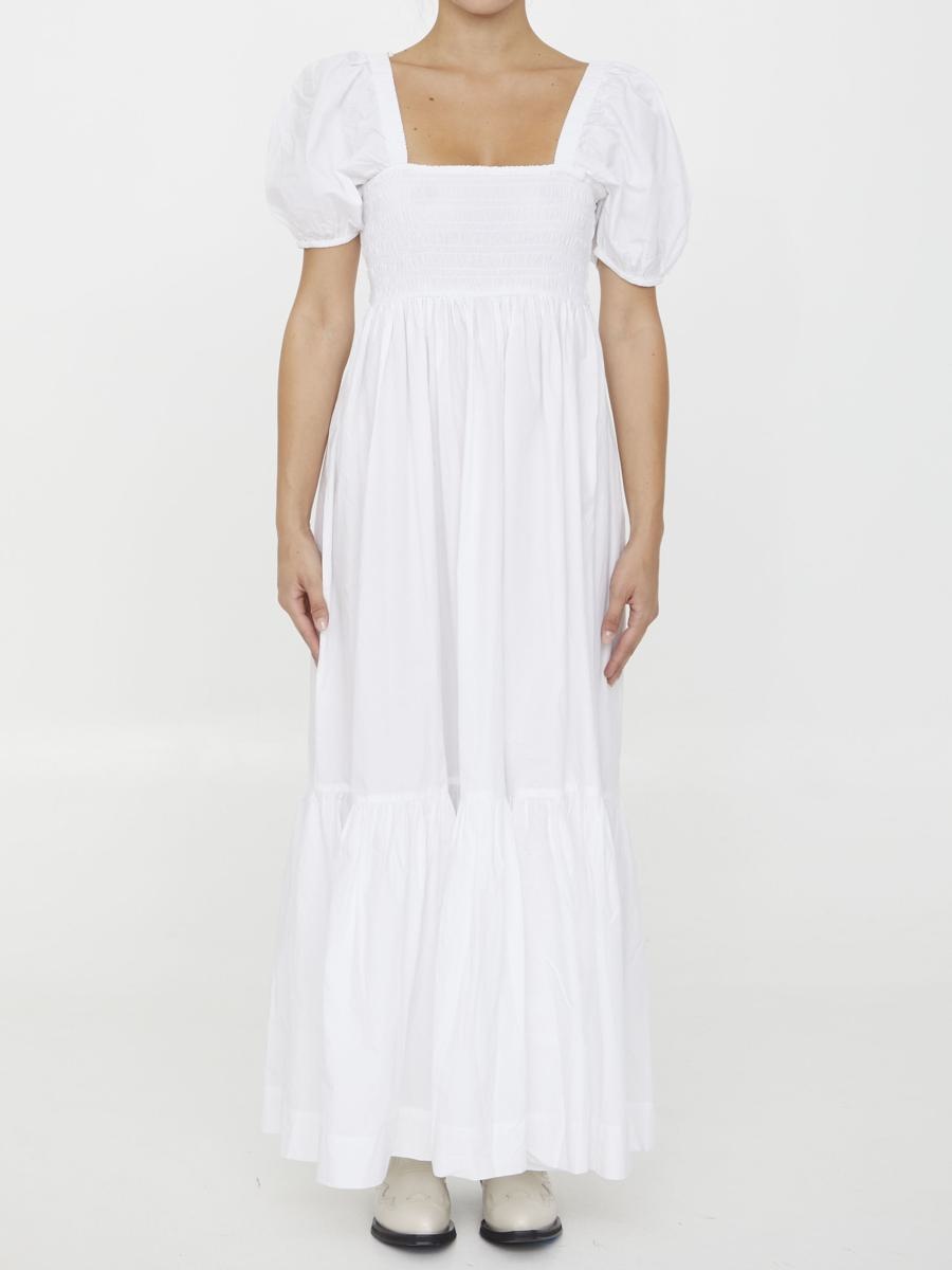 GANNI COTTON POPLIN MAXI DRESS - 1