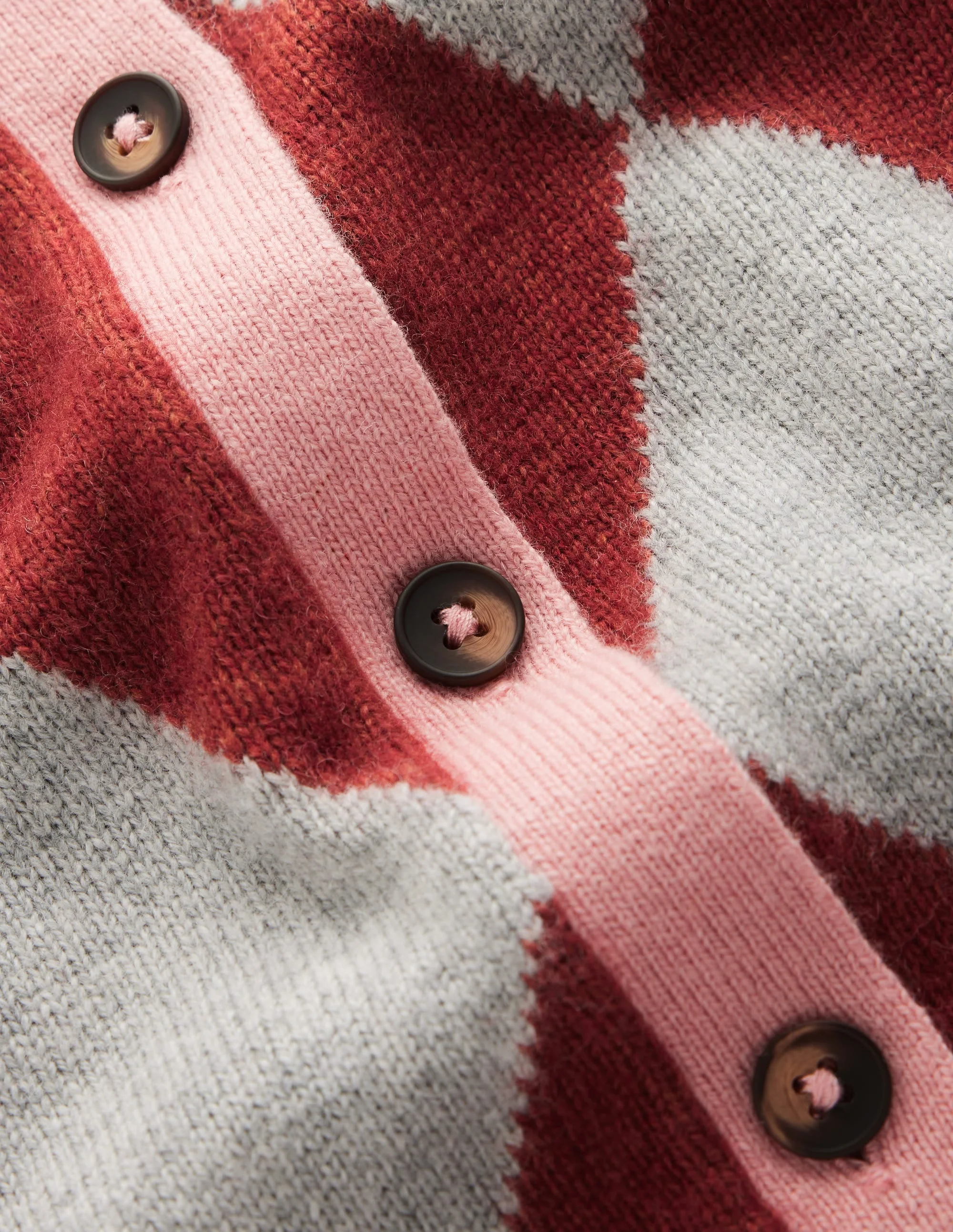 Ariadne Wool Blend Cardigan-Brown Argyle - 1