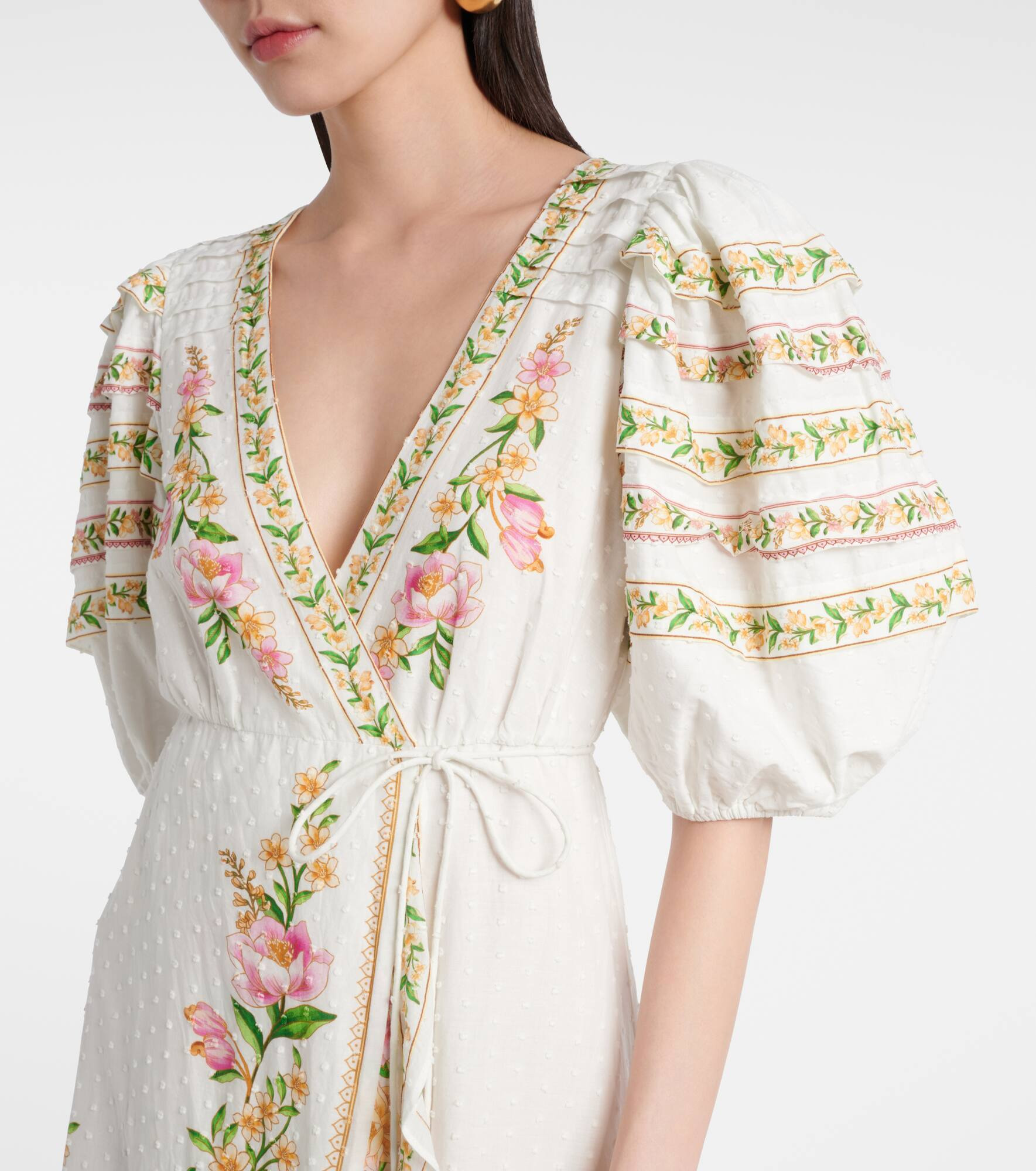 Floral cotton wrap dress - 4